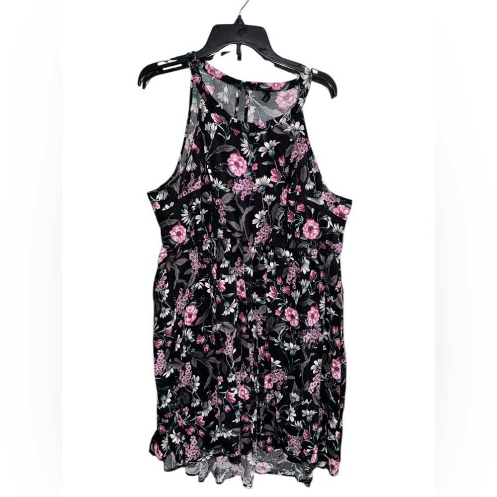 Torrid Black Floral Sleeveless Dress Size 3